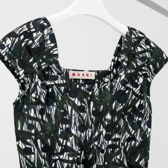 Marni Dark Green Top Painted Leaves - Picture 3 of 9